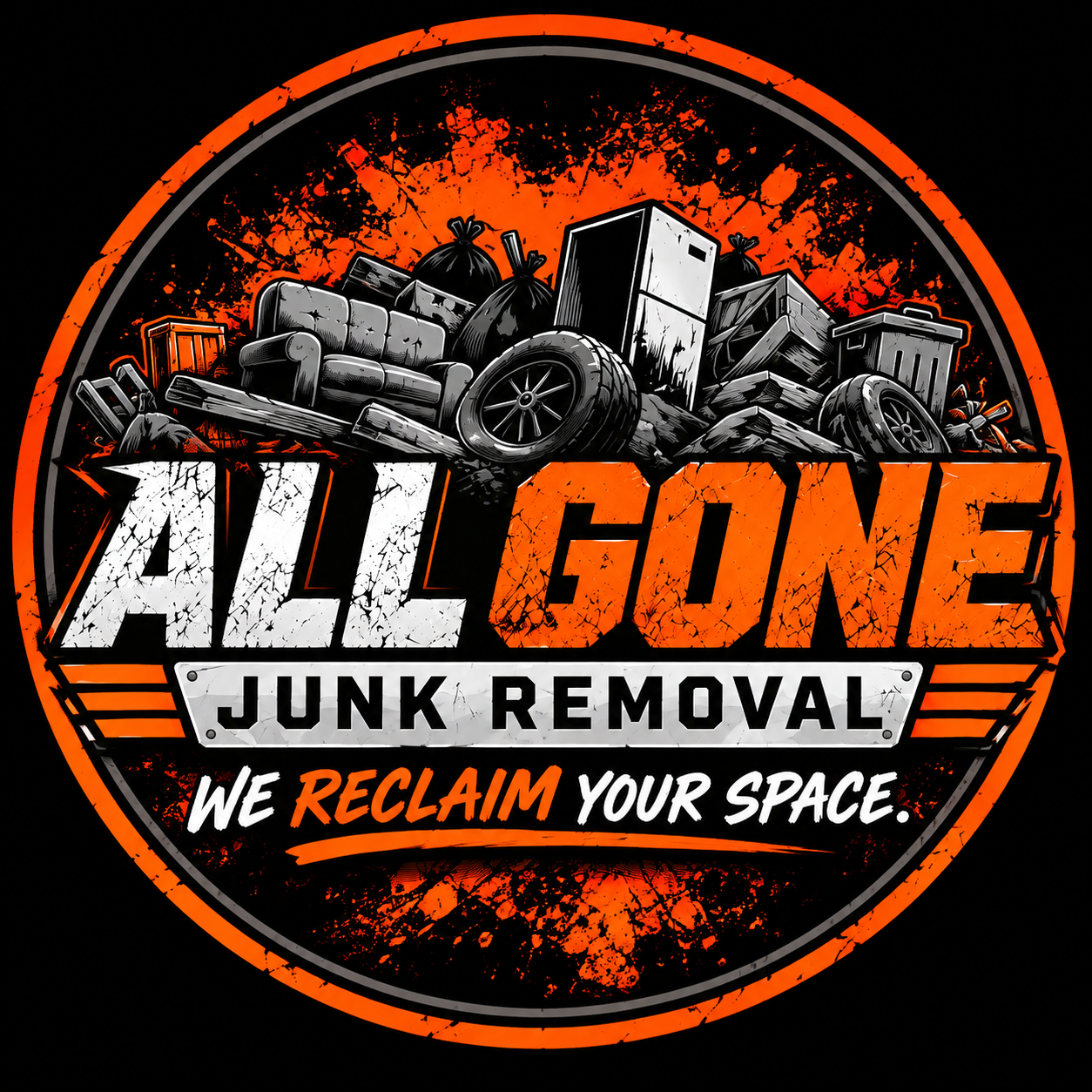 All Gone Junk Removal orange and black logo
